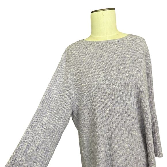 J. Jill Pure Jill Sweater Womens XL Marled Asymmetric Hem Tunic Top Cotton Blend - Picture 3 of 9